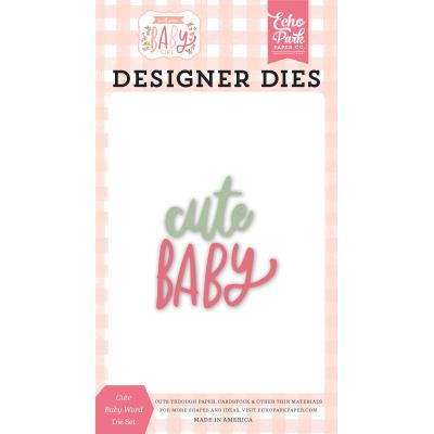 Echo Park Welcome Baby Girl Die Set - Cute Baby Word